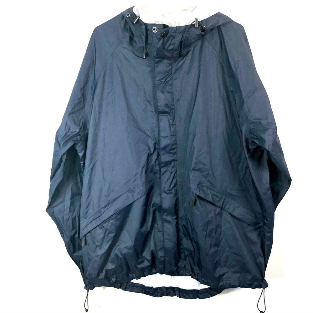Duluth Trading Windbreaker Raincoat Hooded Jacket XL Blue